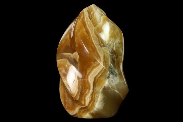 Polished, Brown Calcite Flame - Madagascar #149619